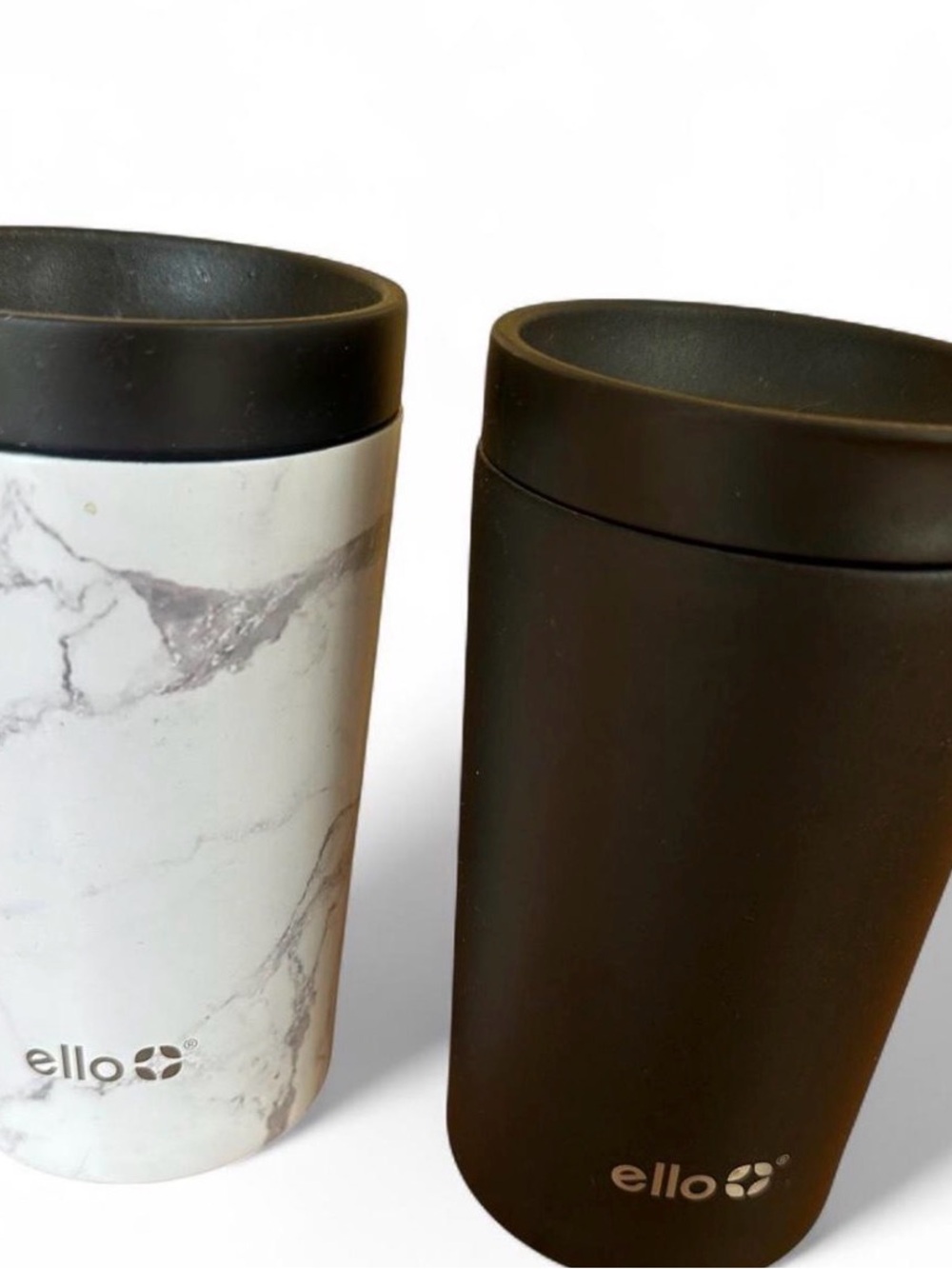 ello Double Wall Travel Tumblers — Black & Marble